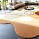 Handcrafted Beige Abstract Organic Modern Living Rug